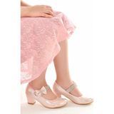 Kiko 752 Pudra Vakko 4 cm Topuk Günlük Kız Çocuk Babet