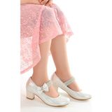 Kiko 752 Sedef Vakko 4 cm Topuk Günlük Kız Çocuk Babet
