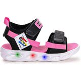 Kiko Kids 100 Siyah Pembe Işıklı Günlük Kız Çocuk Sandalet