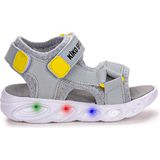 Kiko Kids 103 Açık Gri Işıklı Cırtlı Erkek Çocuk Sandalet