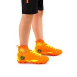 Kiko Kids 142 FKP Boğazlı Krampon Çim Saha Erkek Çocuk Futbol Ayakkabı Turuncu - Sarı