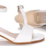 Kiko Kids 769 Cilt Gunluk Kiz Cocuk 4 Cm Topuklu Sandalet Ayakkabi Beyaz