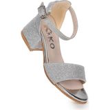 Kiko Kids Alexa Günlük Kız Çocuk 4 Cm Topuklu Sandalet Abiye Ayakkabı - Gümüş