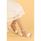 Kiko Kids Alexa Günlük Kız Çocuk 4 Cm Topuklu Sandalet Abiye Ayakkabı - Sedef