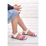 Kiko Kids Bunny Kız Çocuk Sandalet - Fuşya - Beyaz