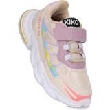 Kiko Kids Cırtlı Kız Çocuk Spor Ayakkabı Bej - Lila Faylon Taban Mikrofiber Malzeme