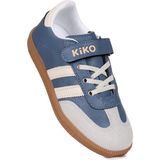 Kiko Kids Cırtlı Kız Çocuk Spor Ayakkabı Mavi - Bej Mikrofiber Malzeme ve Termo Taban