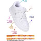 Kiko Kids Cırtlı Spor Ayakkabı Kız Çocuk İçin Beyaz Mikrofiber Faylon Tabanlı Konforlu Model