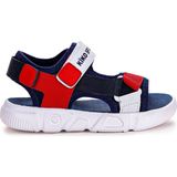 Kiko Kids Cırtlı Yürüyüş Erkek Çocuk Sandalet 2722-27 - Lacivert - Kırmızı