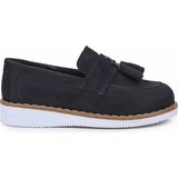 Kiko Kids Cision Süet Papyonlu Erkek Bebek Sünnet Ayakkabısı Düz Taban Slip On - Siyah