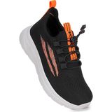Kiko Kids Dunca Fileli Faylon Taban Erkek Çocuk Spor Ayakkabı - Siyah - Füme - Turuncu