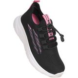 Kiko Kids Dunca Fileli Faylon Taban Kız Çocuk Spor Ayakkabı - Siyah - Pembe