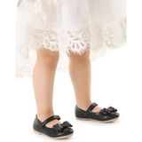Kiko Kids Ege 200 Cilt Siyah Cırtlı Fiyonklu Kız Çocuk Babet