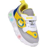 Kiko Kids Erkek Çocuk Spor Ayakkabı Puff Cırtlı Işıklı Faylon Taban Tekstil Malzeme - Buz - Sarı