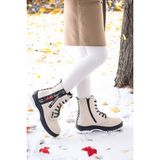 Kiko Kids Fashion Cilt Fermuarlı Termo Taban Kız Çocuk Bot - Bej
