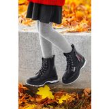 Kiko Kids Fermuarlı Termo Taban Kız Çocuk Bot 623 Cilt Siyah
