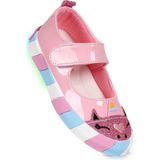 Kiko Kids Gilan Cırtlı Işıklı Kız Çocuk Babet Ayakkabı - Pembe