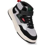 Kiko Kids Hayka-3 Cırtlı Erkek Çocuk Spor Ayakkabı - Siyah - Gri - Açık Kırmızı