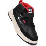 Kiko Kids Hayka-3 Cırtlı Erkek Çocuk Spor Ayakkabı - Siyah - Kırmızı