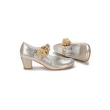 Kiko Kids Kiko 751 Altın Vakko 4 cm Topuk Günlük Kız Çocuk Babet