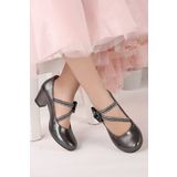 Kiko Kids Kiko 751 Platin Vakko 4 cm Topuk Günlük Kız Çocuk Babet