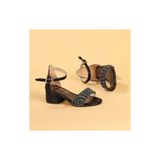 Kiko Kids Kiko 765 Siyah Çatlak 3 cm Topuk Günlük Kız Çocuk Sandalet