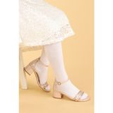 Kiko Kids Kiko 766 Pudra Vakko 3 cm Topuk Günlük Kız Çocuk Sandalet