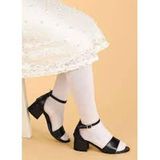 Kiko Kids Kiko 769 Siyah Kum Simli 3 cm Topuk Günlük Kız Çocuk Sandalet