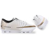 Kiko Kids Krampon Erkek Çocuk Futbol Ayakkabısı Mikrofiber Dış Materyal ile 4 Mevsim Kullanım - Beyaz - Altın