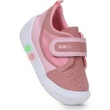 Kiko Kids Kugan Cırtlı Işıklı Kız Bebek Yürüyüş Spor Ayakkabı - 7F8-Pembe