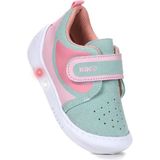 Kiko Kids Kugan Cırtlı Işıklı Kız Bebek Yürüyüş Spor Ayakkabı - Yeşil - Pembe
