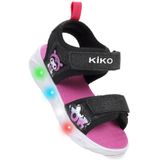 Kiko Kids Kuruza Günlük Işıklı Cırtlı Kız Bebek Sandalet Ayakkabı