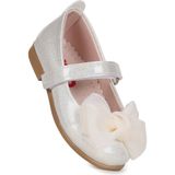 Kiko Kids Lil Cırtlı Kız Çocuk Babet Ayakkabı Sedef Renk Mikrofiber Taban Düz Topuk