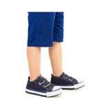 Kiko Kids Linen Cırtlı Erkek Bebek Keten Spor Ayakkabı Lacivert