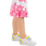 Kiko Kids Lunce Cırtlı Işıklı Kız Bebek Spor Ayakkabı (Beyaz-Pembe)
