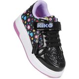 Kiko Kids Maria Cırtlı Simli Kız Çocuk Spor Ayakkabı - Siyah - Lila