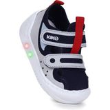 Kiko Kids Nera Cırtlı Işıklı Lacivert Mavi Erkek Bebek Yürüyüş Ayakkabı