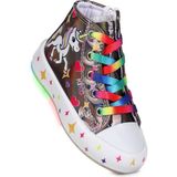 Kiko Kids Pames Unicorn Fermuarlı Işıklı Kız Çocuk Spor Ayakkabı - Beyaz - Platin