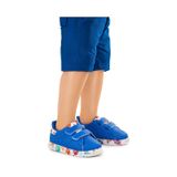 Kiko Kids Perforated Cırtlı Işıklı Erkek Bebek Spor Ayakkabı Saks Mavi