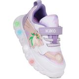 Kiko Kids Puff Cırtlı Işıklı Faylon Taban Kız Bebek Spor Ayakkabı - Beyaz - Mor