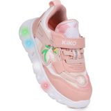Kiko Kids Puff Cırtlı Işıklı Faylon Taban Kız Bebek Spor Ayakkabı - Pudra