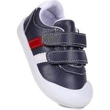 Kiko Kids Puzi Ilk Adım Cırtlı Erkek Bebek Günlük Ayakkabı - Lacivert - Beyaz - Kırmızı