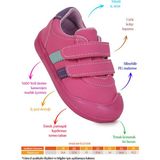 Kiko Kids Puzi Ilk Adım Cırtlı Kız Bebek Günlük Ayakkabı - Fuşya
