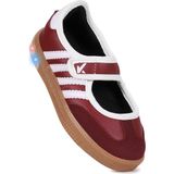 Kiko Kids Renna Günlük Cırtlı Işıklı Kız Çocuk Babet Spor Ayakkabı - Bordo - Beyaz