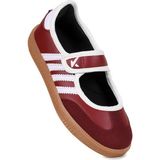 Kiko Kids Renna Günlük Cırtlı Kız Çocuk Babet Spor Ayakkabı - Bordo - Beyaz