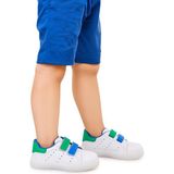 Kiko Kids Royzo Cırtlı Işıklı Erkek Çocuk Spor Ayakkabı Beyaz - Mavi - Yeşil
