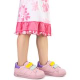 Kiko Kids Royzo Ilk Adım Bebe Cırtlı Işıklı Kız Bebek Spor Ayakkabı - Pudra - Sarı