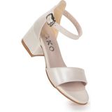 Kiko Kids Sheila Cilt Günlük Kız Çocuk 4 cm Topuklu Sandalet Abiye Ayakkabı Sedef