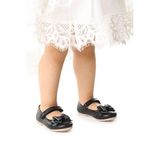 Kiko Kids Silvery Cilt Cırtlı Kum Sim Fiyonklu Kız Çocuk Babet Ayakkabı
