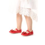 Kiko Kids Taşlı Cırtlı Kız Çocuk Fiyonklu Babet Ayakkabı Ege 204 Rugan